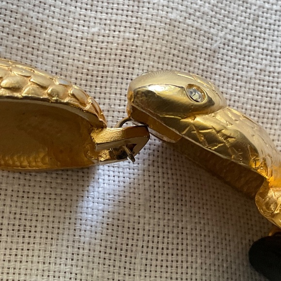 Vintage Rare  Doreen Ryan Gold Tone Double Snake Buckle Signed Adjustable Belt main image 13